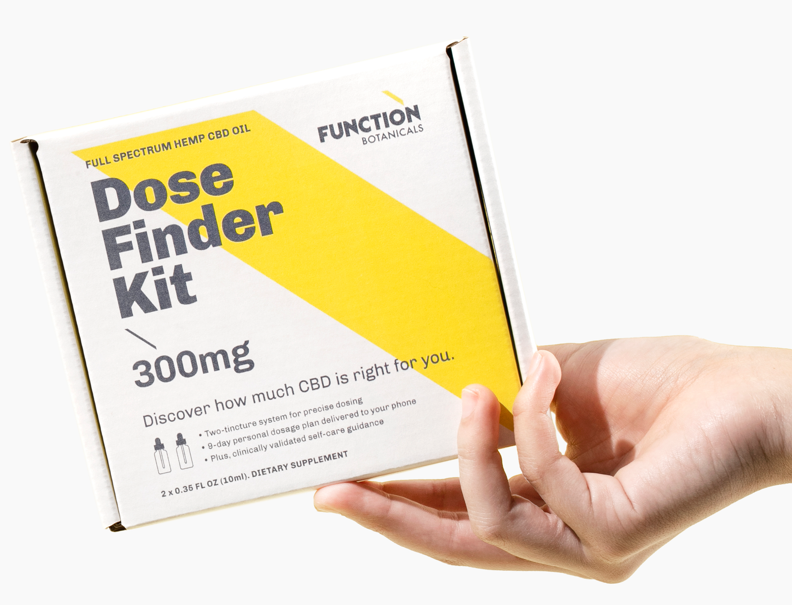 300mg Full Spectrum CBD with CBG and CBC Dosing Finder Kit designed to find your perfect dose of CBD