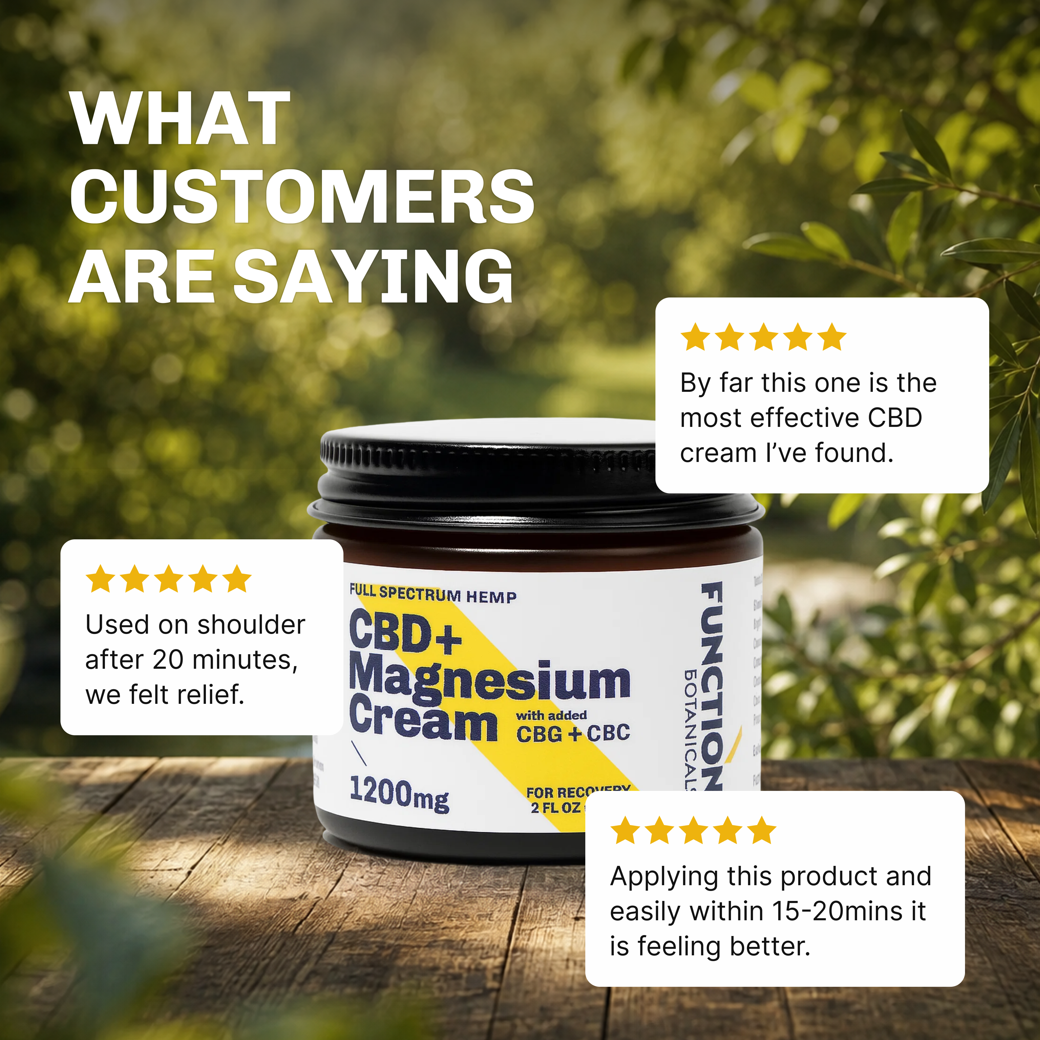 1200mg CBD + Magnesium Topical Cream for Relief