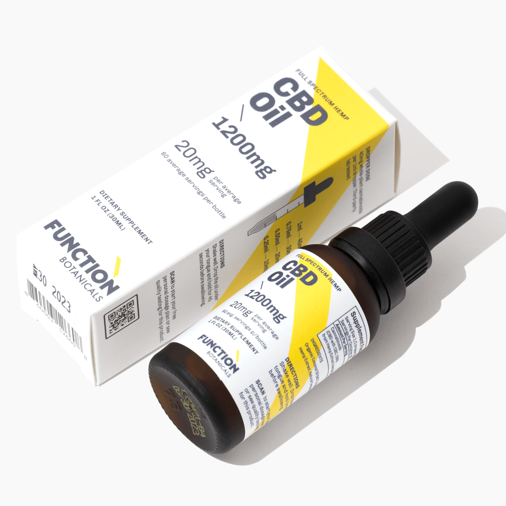 1200mg of CBD with CBG and CBC to help with relief, calm and sleep from Function Botanicals
