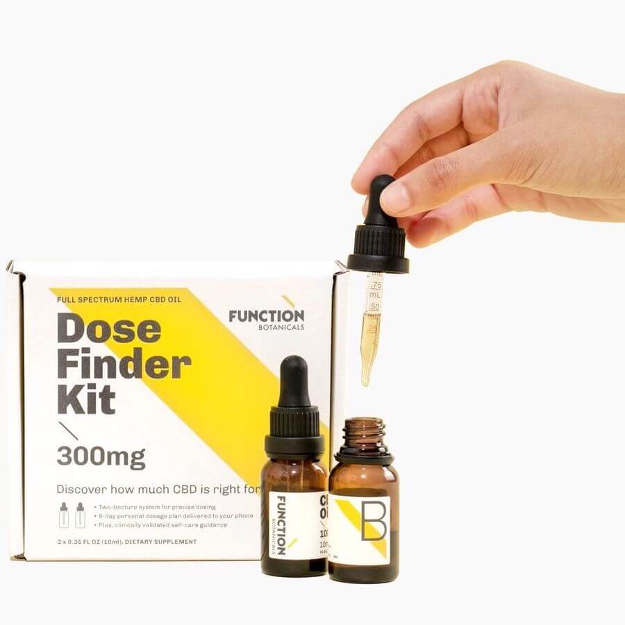 Dose Finder CBD Kit box with 2 tincture bottles and instructions to begin your dosage protocol
